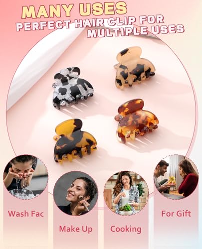 Claw Hair Clips Jaw Clamps - 12PCS Small Hair Claw Jaw Clamp for Thin Hair Styling Accessories Classic Hair Clamp for Women Girls(Amber) - color: Amber