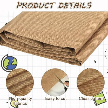 Brown Burlap Texture Classroom Bulletin Board Decorations Fabric 47x141inch Brown Burlap Grain Classroom Background for Wall Backdrop, DIY Craft, Bulletin Board, Pillow, Curtain, Reusable, Easy to Cut - style: Weave