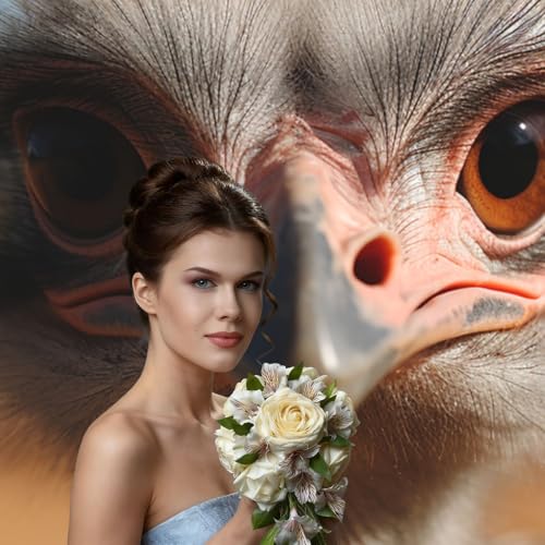 Cute Ostrich Backdrop Background for Photography 5x7ft Photobooth Professional Photo Backdrop Curtains Video Photography Studio Photo Backgrounds Banner Booth Background Screen Parties - color: Cute Ostrich
