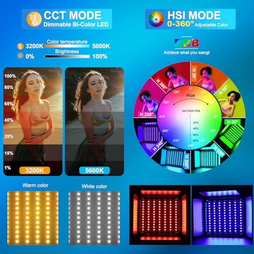 GVM 800D RGB Photography Lighting Kits with 3 Softboxes, 3 Packs Studio Lights with Bluetooth Control, YouTube Video Light with Upgrade18 Lighting Scenes, led Panel Lights for Video Recording - size: 3 Packs with Softbox