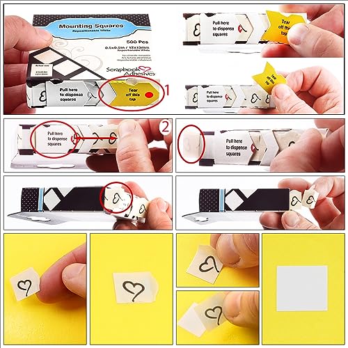 Scrapbook ADHESIVES by 3L Mounting Squares Permanent, White