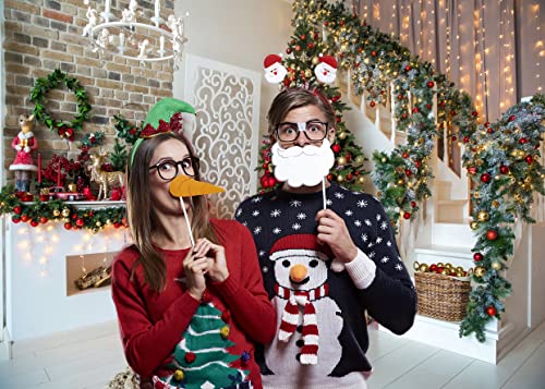 AIIKES 7x5ft Christmas Backdrops for Photography Fireplace Christmas Photography Background Indoors Xmas Tree Gift Holiday Party Decoration 11-752