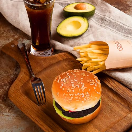 Didiseaon Artificial Pu Hamburger Model 3.14X2.75X2.75In Realistic Fake Burger Decor for Home Kitchen Display Photography Prop Bakery Ornament