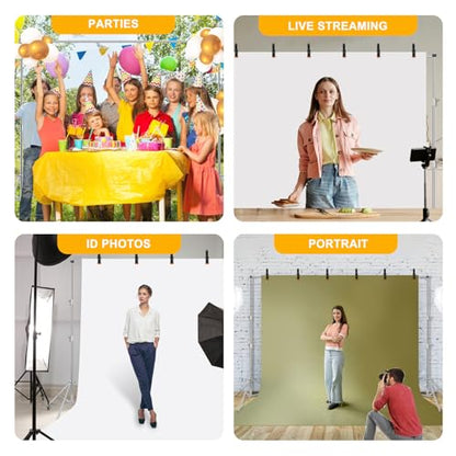 Photo Backdrop Stand 8.5 x10Ft Stainless Steel Heavy Duty Back Drop Adjustable Stand with Clamps Clips Carry Bag, Background Support System Kit, Backdrop Frame for Photography, Party, Wedding - size: 8.5 x 10 Ft