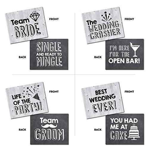20 Designs, 8x10, Double Sided, Photo Booth Props, Wedding Props Photo Booth Signs,