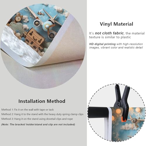 YongFoto Travel Adventure Aircraft Backdrop 6x4ft Cute Clouds Sky Airplane Photography Background Adventure Awaits Baby Shower Boy 1st 2nd Birthday Party Banner Kids Portraits Photoshoot Wallpaper - color: Style 2, size: 6ftx4ft