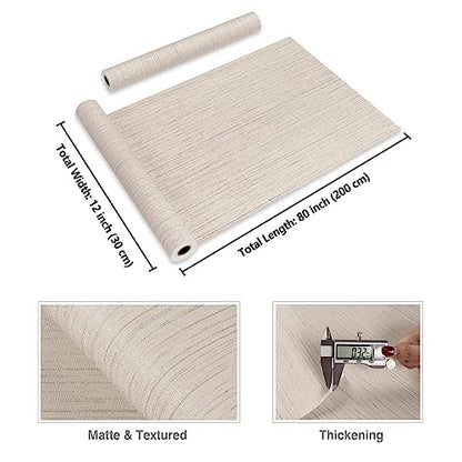 CRE8TIVE Cream White Grasscloth Peel and Stick Wallpaper Textured Grasscloth Wallpaper Removable Fabric Linen Wall Paper Self Adhesive White Contact Paper for Cabinets Countertops Bedroom Wall 12"x80" - color: Cream White, size: 12" x 80"