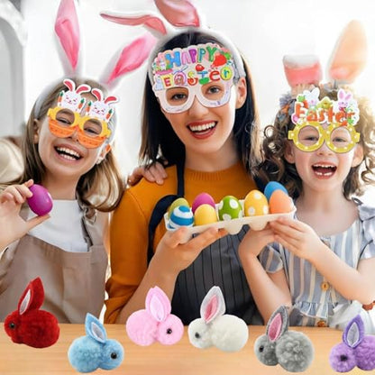 30 Pcs Mini Plush Easter Bunny Animals, Miniature Stuffed Rabbit, Soft Tiny Stuffed Animals Easter Bunnies Plush Rabbit for Easter Basket Stuffers, DIY Hair Clips (30)