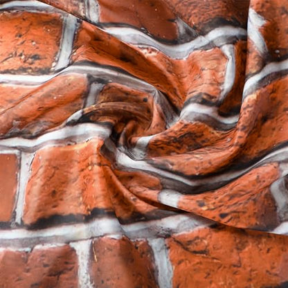 VitalCozy 8x8ft Christmas Red Brick Wall Backdrop for Photoshoot Polyester Fabric Brick Backdrop Background Wallpaper for Fireplace Home Decoration Newborn Birthday Wedding Party - size: 8 x 8 ft