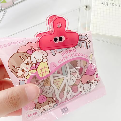 4-Pack Cute Mini Chip Bag Clips - Colorful Plastic Food Bag Clamps, Reusable Sealing Clips for Snacks, Photos, Crafts, and Kitchen Organization (Small Clothespin Style)