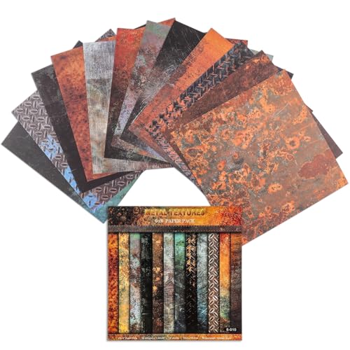 12 Sheets Scrapbook Paper Pads, 12 Designs 6"x6" Single Sides Patterned CardStock Papers, 160gsm Decorative Background Craft Paper, Scrapbooking Pad for Card Making DIY Projects(Retro) - color: Retro