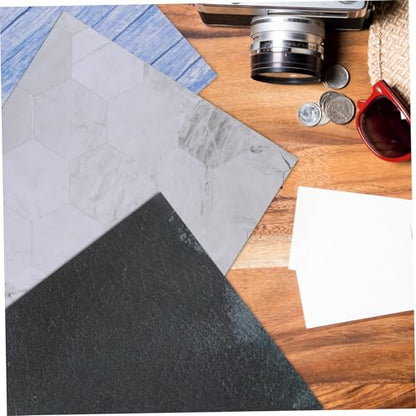LALAFINA Photo Backdrop Boards Set for Product Photography and Food Photography with Marble Cement Wood Patterns, 15pcs Flat Lay Background Kit for Jewelry and Small Items Studio Shooting