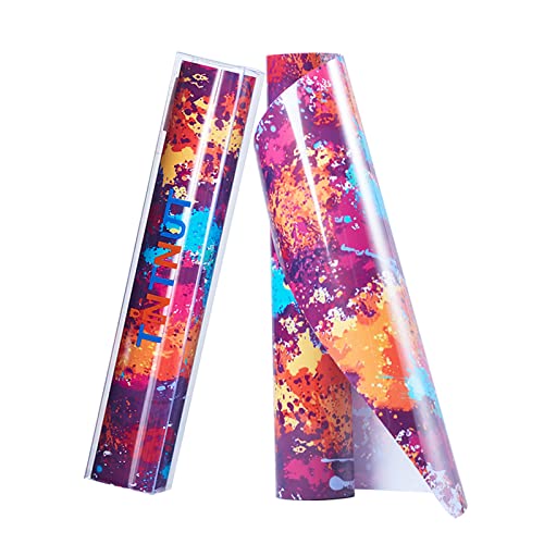 Tintnut Splash Heat Transfer Vinyl Roll - 12 Inch x 5ft Dark Red Watercolor Ink Patterned HTV Splatter Iron On Vinyl DIY T-Shirts Hats Clothes Canvas Bags - color: Dark Red