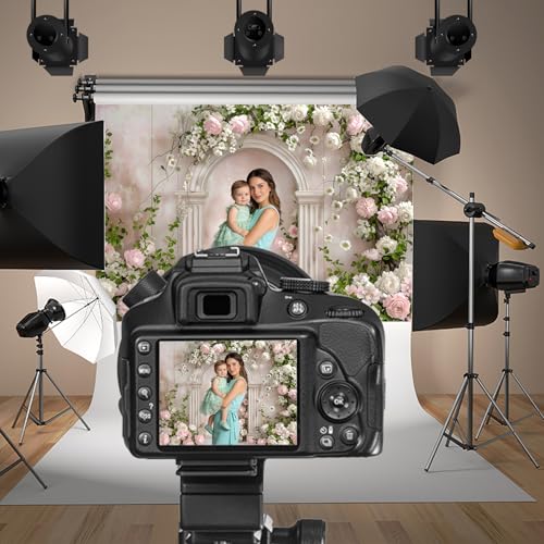Wedding Floral Wall Backdrop 5x3ft White and Pink Flower Palace Arched Door Photography Background Fantasy Romantic Wedding Party Bridal Shower Birthday for Girls Princess Photo Studio - color: pink-2, size: 5x3ft