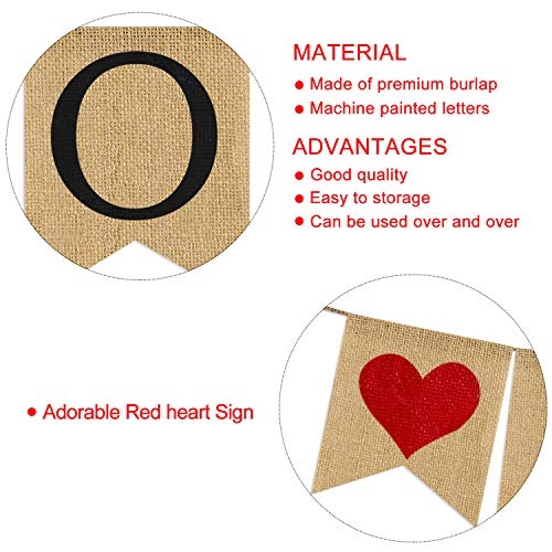 LOVE Burlap Banner | Valentines Day Decorations | Valentines Garland | Valentine Photo Props | Engagement Banner Decorations | Wedding Banner Decorations | Anniversary Banner Decorations