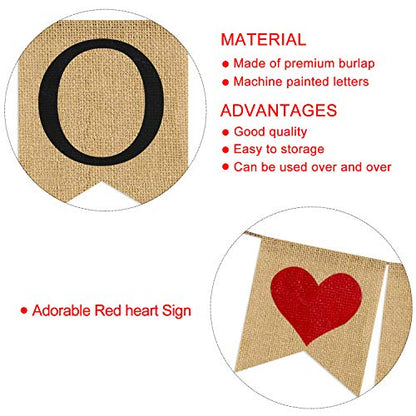 LOVE Burlap Banner | Valentines Day Decorations | Valentines Garland | Valentine Photo Props | Engagement Banner Decorations | Wedding Banner Decorations | Anniversary Banner Decorations