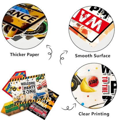 WERNNSAl Construction Party Decorations - 12PCS Truck Signs Birthday Decorations for Kids Boys Construction Birthday Party Supplies Funny Traffic Road Signs for Baby Shower Home Garden Yard Decor - style: Construction Truck