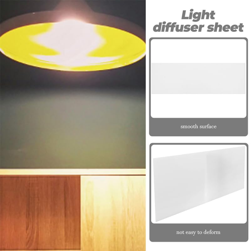 SEWACC Acrylic Lampshade Diffuser Panel for LED Ceiling Lights Semi Transparent Milky White Light Diffuser Plate Wear Resistant Lamp Accessory for Uniform Soft Illumination
