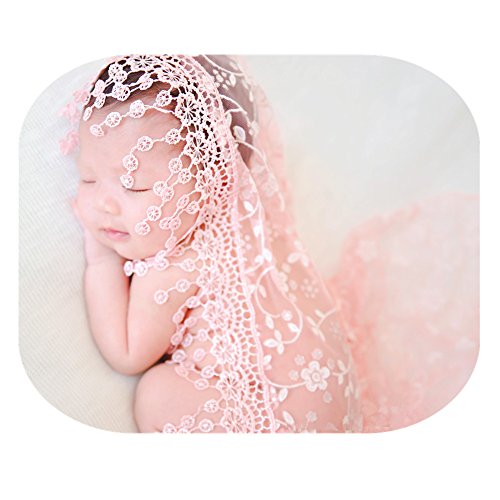Luxury Newborn Boy Girl Baby Photography Props Wrap Lace Yarn Cloth Blanket (Light Pink) - color: Light Pink