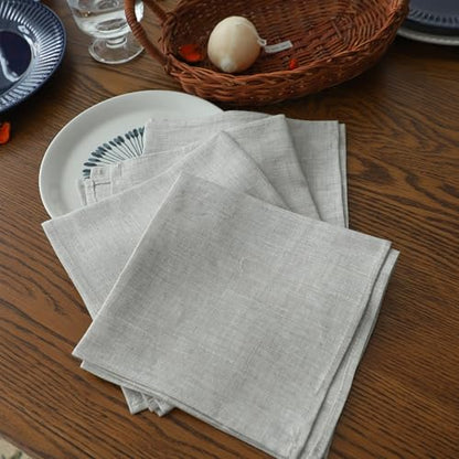 Simple&Opulence Linen Napkins Set of 6 – 100% Pure Linen Napkins for Spring, Easter, Mothers Day,Wedding, Party, Everyday Use Machine Washable and Reusable 14" x 14" Linen - color: Linen, size: Napkin(14"×14")