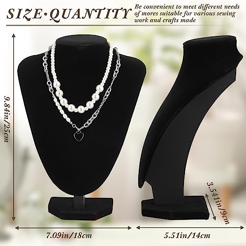 Huquary 12 Pcs Necklace Stand Display Jewelry Bust Display Stands Necklace Stand Jewelry Photography Props for Selling for Home Store Trade Shows(Black,Velvet) - color: Black