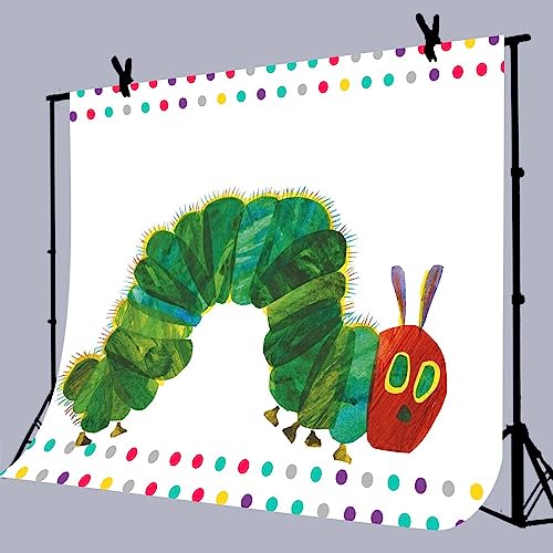 Caterpillar Theme Party Backdrop for Photography, 8x6FT, Rainbow Color Insect Cartoon Kids Boy Girl Cake Table Banner Background, Photo Booth Studio Props BJMYLU422 - size: Vinyl-8x6ft
