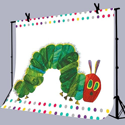 Caterpillar Theme Party Backdrop for Photography, 8x6FT, Rainbow Color Insect Cartoon Kids Boy Girl Cake Table Banner Background, Photo Booth Studio Props BJMYLU422 - size: Vinyl-8x6ft