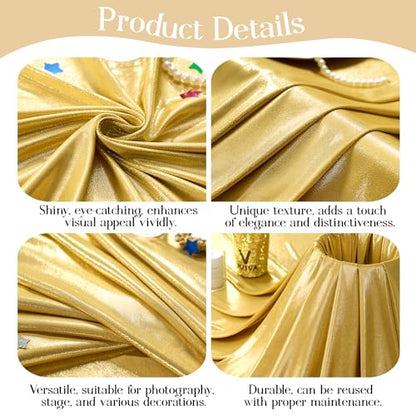 10x10ft Gold Backdrop Curtains Wedding Party Glitter Sequin Curtain Backdrop Fabric Shimmer Drapes Backdrop Bridal Baby Shower Birthday Christmas Photoshoot Background Photography 5x10FT，2 Panels - color: Gold, size: 10ft X 10ft(2 Panels 5ft X 10ft)