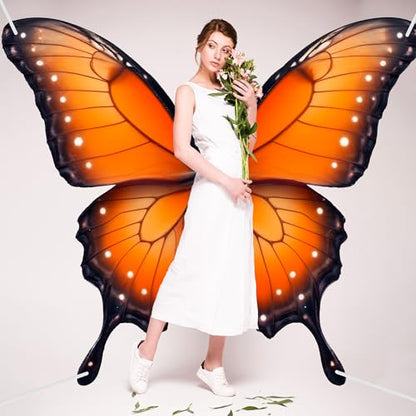 CHEPULA Butterfly Wings Backdrop Decoration Halloween Large Monarch Butterfly Photograph Background, 70.8in * 62.9in, Purple - color: Purple