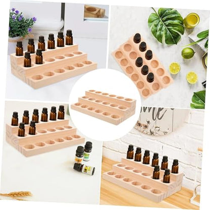 3 Tier Wooden Essential Oil Organizer Essential Oils Racks Display Stand Tabletop Storage Rack for 5-20ml Bottles Organizers and Storage Shelf Box Display for Essential Oils - style: 3 Layers