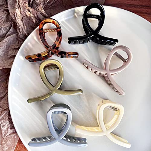 Big Hair Claw Clips Medium Size Butterfly Hair Clips for Women 3.15" Strong Hold Non-slip Jaw Clips Hair Accessories for Long Thick Thin Hair 6 Pcs - color: butterfly clips 6