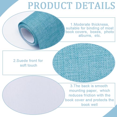CRASPIRE 51 x 11.8inch Linen Book Cloth for Book Binding Fabric Surface Paper Backed Bookcover Books Album Scrapbooking Archival DIY Covering Protector Bookcloth Bookbinding Supplies Cadet Blue - color: Army Blue