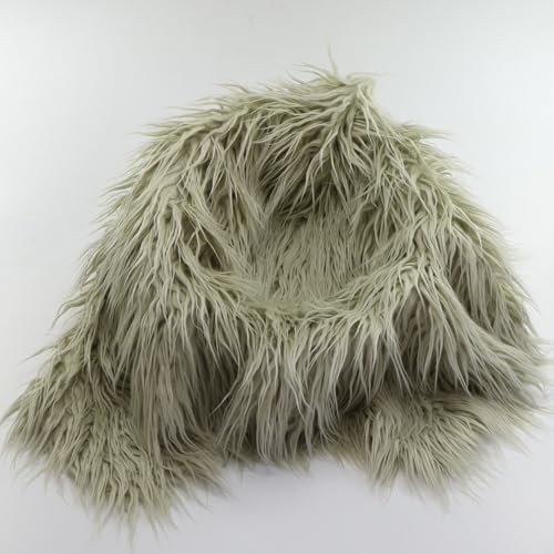 D&J DON&JUDY Newborn Baby Photo Props Faux Fur Mat Blanket Decor Backdrop Basket Filler (29.5x19.7 Inch Smokey Grey) - color: 29.5x19.7 Inch Smokey Grey