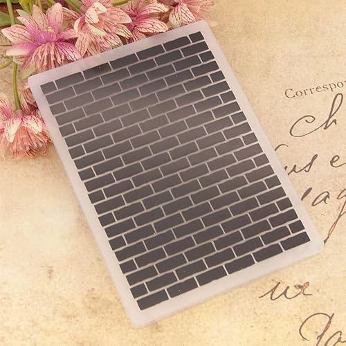 Brick Wall Background Pattern Plastic Embossing Folder, 3D Textured Impressions Irregular Net Background Embossing Folder Template for Card Making Scrapbooking Paper Craft Album Stamps DIY Décor - color: Brick Wall