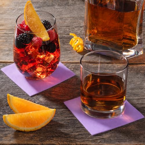 AMERICAN HOMESTEAD Cocktail Napkins - Premium 4.75"x4.75" Disposable Linen-Like Beverage Napkins - Bulk Square Party Bar Serviettes for Weddings, Parties, Events, and Daily Use - (Lilac -100 Count) - color: Lilac, size: 4.75 x 4.75