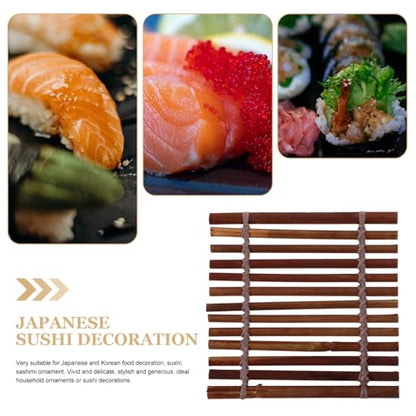 VOSAREA Japanese Bamboo Sushi Sashimi Plate Decoration Rustic Serving Dish for Sushi and Seafood Presentation for Catering and Food Photography