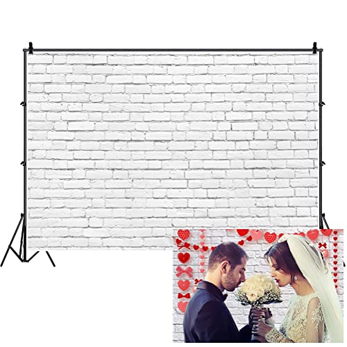 White Brick Backdrop for Photography LFEEY Vintage White Brick Wall Photo Backdrop Newborn Baby Shower Girls Adults Portrait Photography Background Wallpaper Photo Studio Props 10x8ft Vinyl