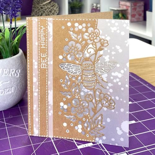 Scrapbooking Die-Cuts, Strips Frame Metal Cutting Dies for Card Making, Paper Craft Punch Template, Background Embossing Stencils, DIY Album Décor (Bee Lace-8x15.7cm) - color: Bee Lace-8x15.7cm