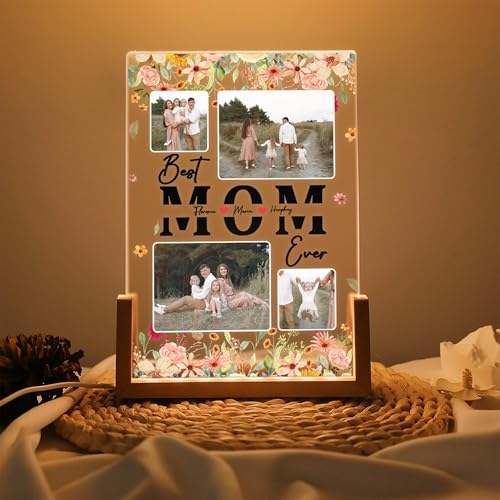 Personalized Photo Night Light for Mom, Custom Best Mom Ever LED Night Light, Mothers Day Gift, Mum Gift from Daughter, Grandma Gifts, Gifts for Birthday, Christmas - color: Style 3