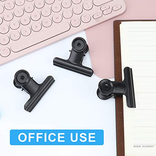10 Pack Bulldog Clips 2.5 Inches Large Hinge Paper Clips Metal Hinge Clips for Crafts, Food Bags, Drawings, Photos at Home Kitchen & Office Usage, Black, 63mm - color: Black, size: 63mm