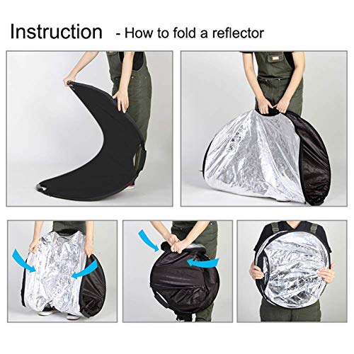Selens 5-in-1 Oval Reflector with Handle for Photography Photo Studio Lighting & Outdoor Lighting (48 x 72 Inch) - size: 48 x 72 Inch Oval Reflector