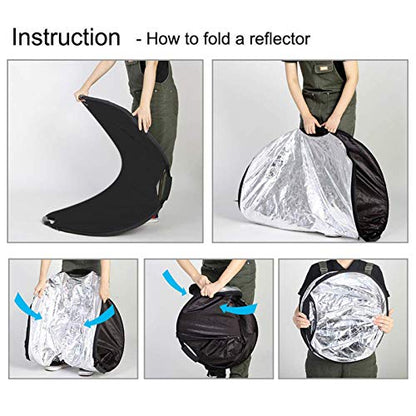 Selens 5-in-1 Oval Reflector with Handle for Photography Photo Studio Lighting & Outdoor Lighting (48 x 72 Inch) - size: 48 x 72 Inch Oval Reflector