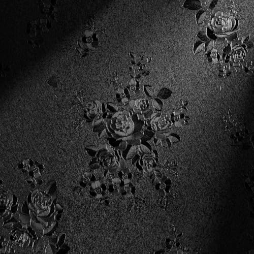 Erfoni Black Peel and Stick Wallpaper Black Floral Embossed Contact Paper 17.7inch×196.8inch Removable Textured Flower Wallpaper Self Adhesive Thicken Bedroom Countertops Cabinets Contact Paper - color: Black, size: 17.7" x 197"