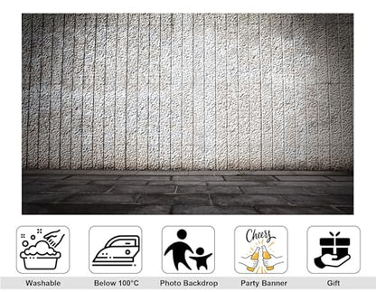 7x5ft Textured Concrete Wall Backdrop Neutral Gray Tone Photography Background for Urban Themed Party and Home Wall Tapestry Decorations Banner Photo Booth Props - size: 7x5ft