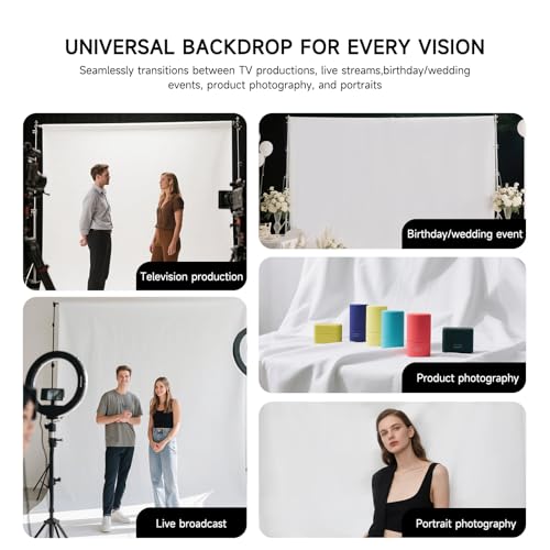 YSKE-Professional White Photography Backdrop10X7ft - Machine Washable Seamless Background for Studio & Video - color: White, size: 10x7