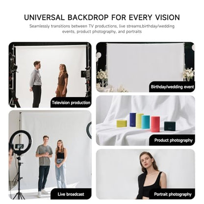 YSKE-Professional White Photography Backdrop10X7ft - Machine Washable Seamless Background for Studio & Video - color: White, size: 10x7