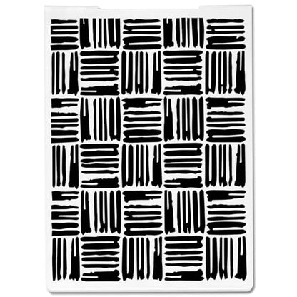 Threetols Stripe Embossing Folder, Wood Stick Background Embossing Folder for Card Making, Square DIY Plastic Scrapbooking Photo Album Card Paper DIY Craft Template Mold - color: STRIPE