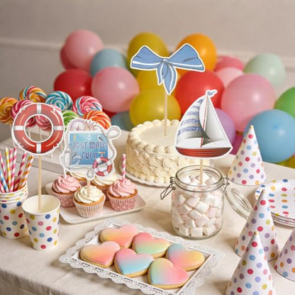 25 Pcs Sailing Photo Booth Props Kit Sailing Photo Props Party Supplies Favors Decorations Selfie Prop Photography Photobooth Funny Cute Holiday Selfie Supplies Easy to Assemble