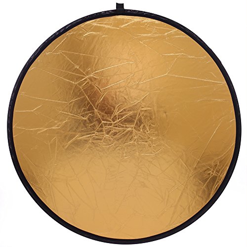 43"/110cm 5-in-1 Light Reflector for Photography Collapsible Multi-Disc Round with Bag - Translucent, Gold, Silver, Black and White for Studio Photography Lighting and Outdoor Lighting - size: 43inch 5in1