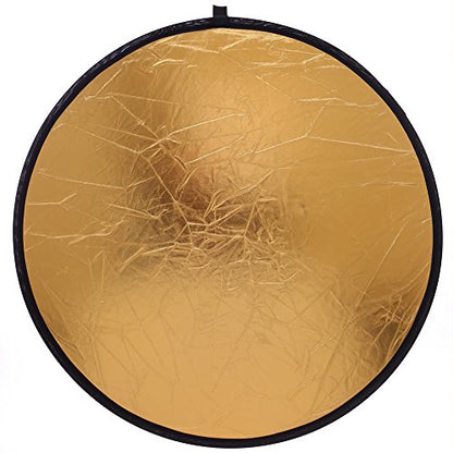 43"/110cm 5-in-1 Light Reflector for Photography Collapsible Multi-Disc Round with Bag - Translucent, Gold, Silver, Black and White for Studio Photography Lighting and Outdoor Lighting - size: 43inch 5in1